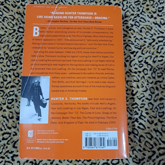 💥3/$25💥HUNTER S. THOMPSON-FEAR AND LOATHING IN AMERICA NOVEL - Picture 2 of 10